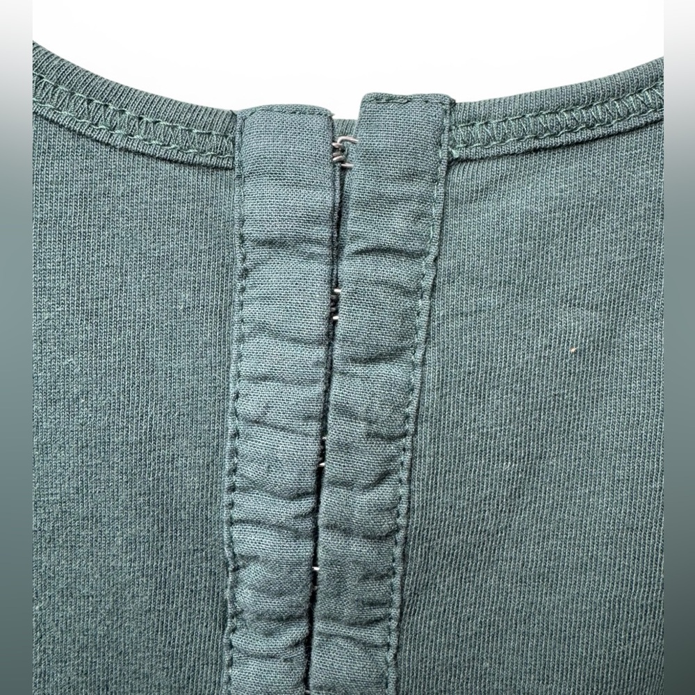 Pilcro Anthropologie Tank Top Green Button Front Summer Crop Medium NWT - Picture 6 of 14